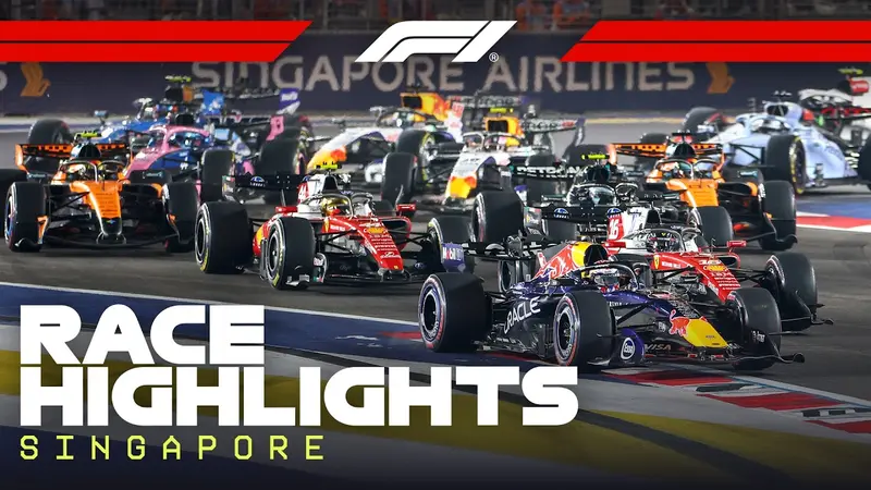 Formula 1 cars cornering during a grand prix