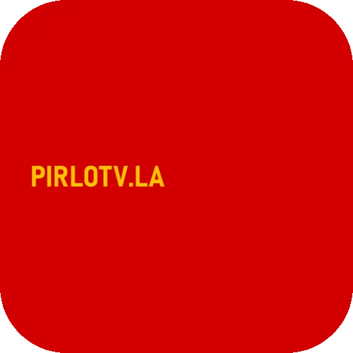 Pirlo TV app icon: the gold PIRLOTV.LA wordmark on Pirlo red
